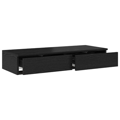 vidaXL Bed Drawers Black Oak 100 x 36.5 x 16.5 cm Engineered Wood