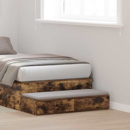 vidaXL Bed Drawers Smoked Oak 100 x 36.5 x 16.5 cm Engineered Wood