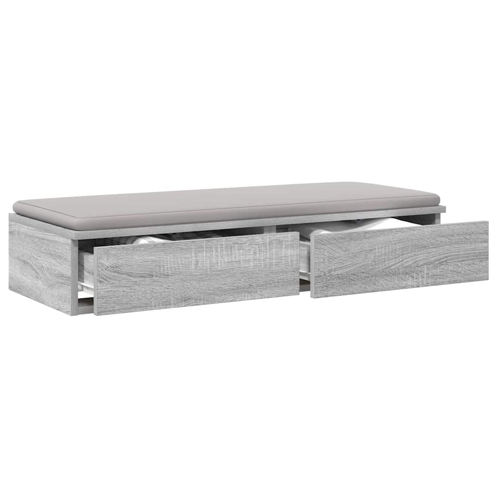 vidaXL Bed Drawers Grey Sonoma 100 x 36.5 x 16.5 cm Engineered Wood