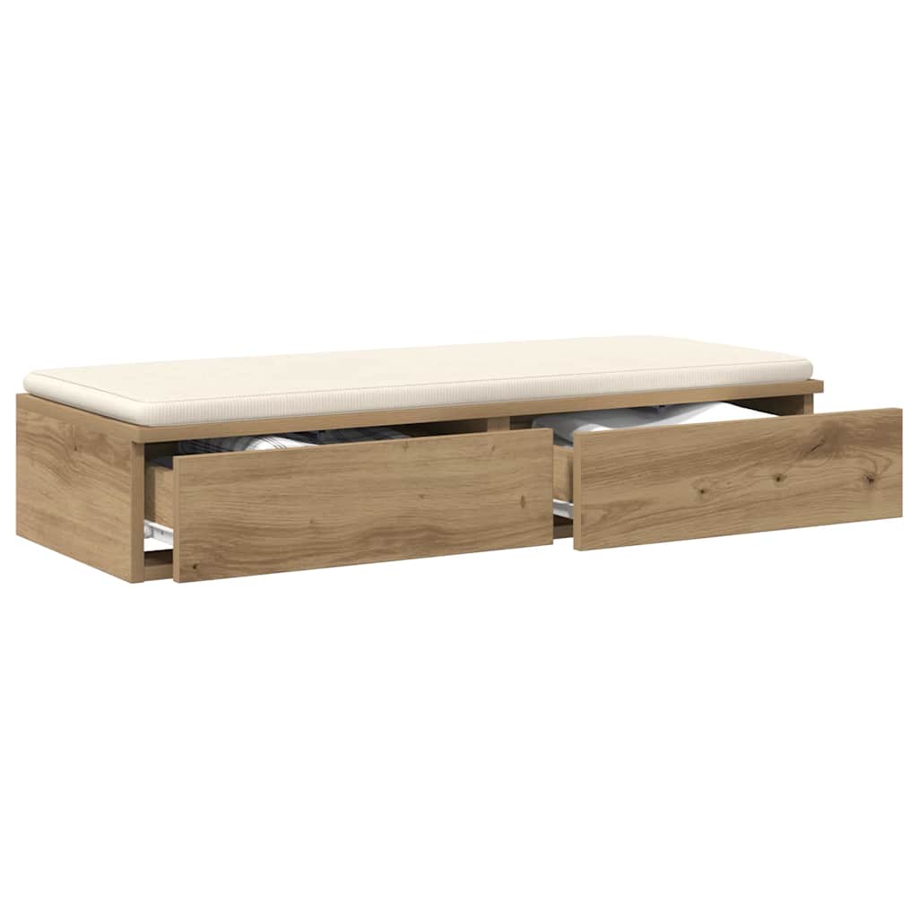 vidaXL Bed Drawers Artisan Oak 100 x 36.5 x 16.5 cm Engineered Wood