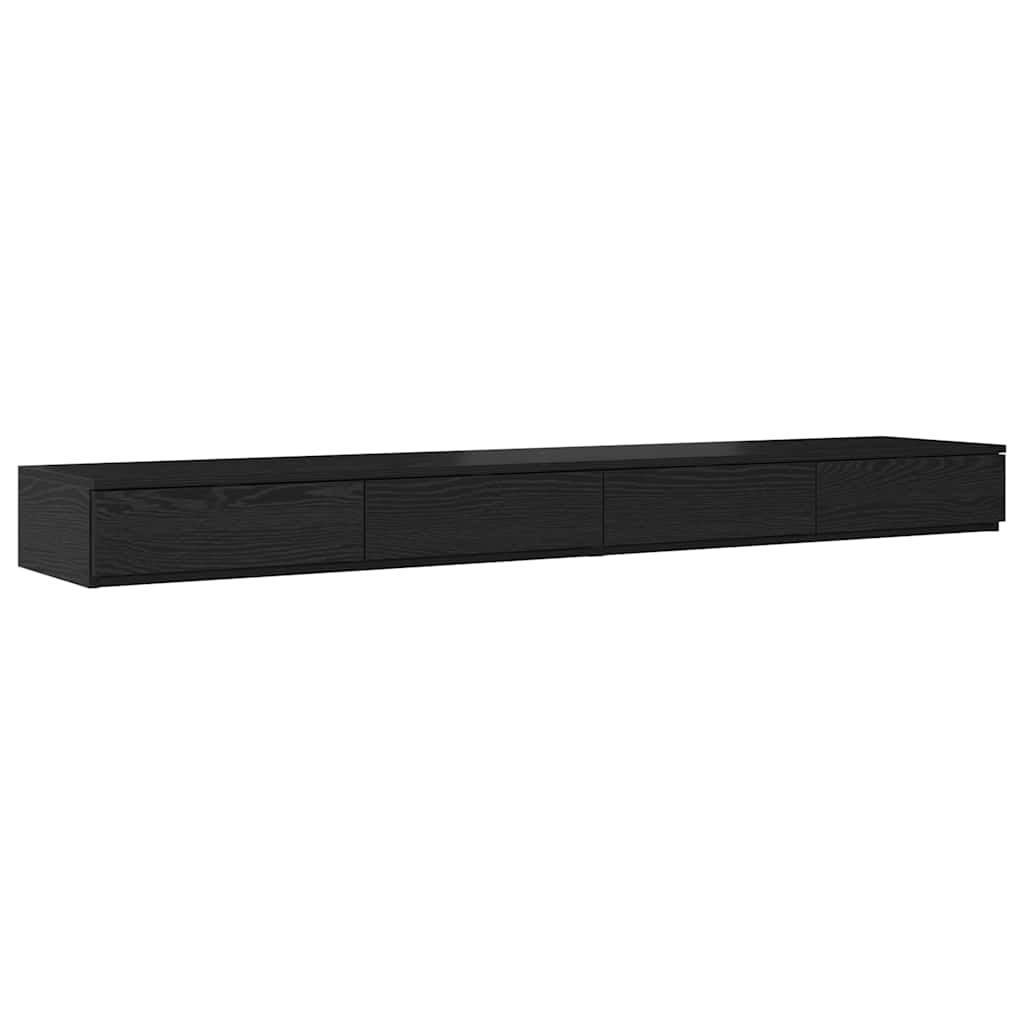 vidaXL Bed Drawers Black Oak 200 x 36.5 x 16.5 cm Engineered Wood