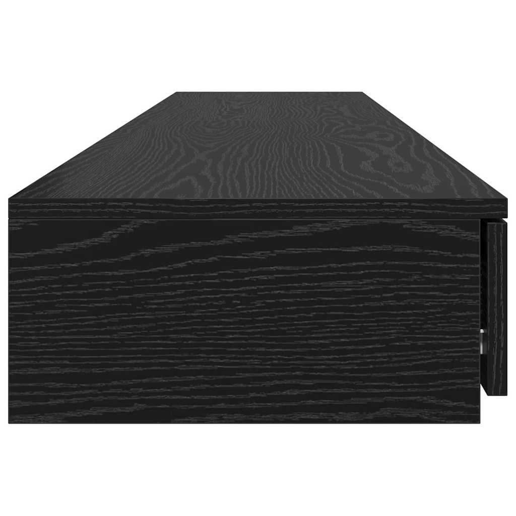 vidaXL Bed Drawers Black Oak 200 x 36.5 x 16.5 cm Engineered Wood
