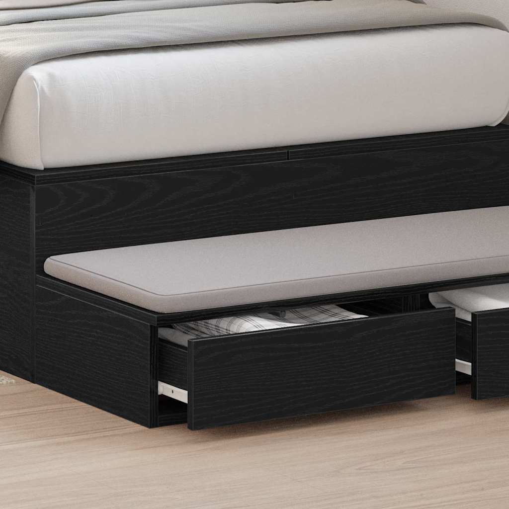 vidaXL Bed Drawers Black Oak 80 x 36.5 x 16.5 cm Engineered Wood