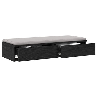 vidaXL Bed Drawers Black Oak 80 x 36.5 x 16.5 cm Engineered Wood