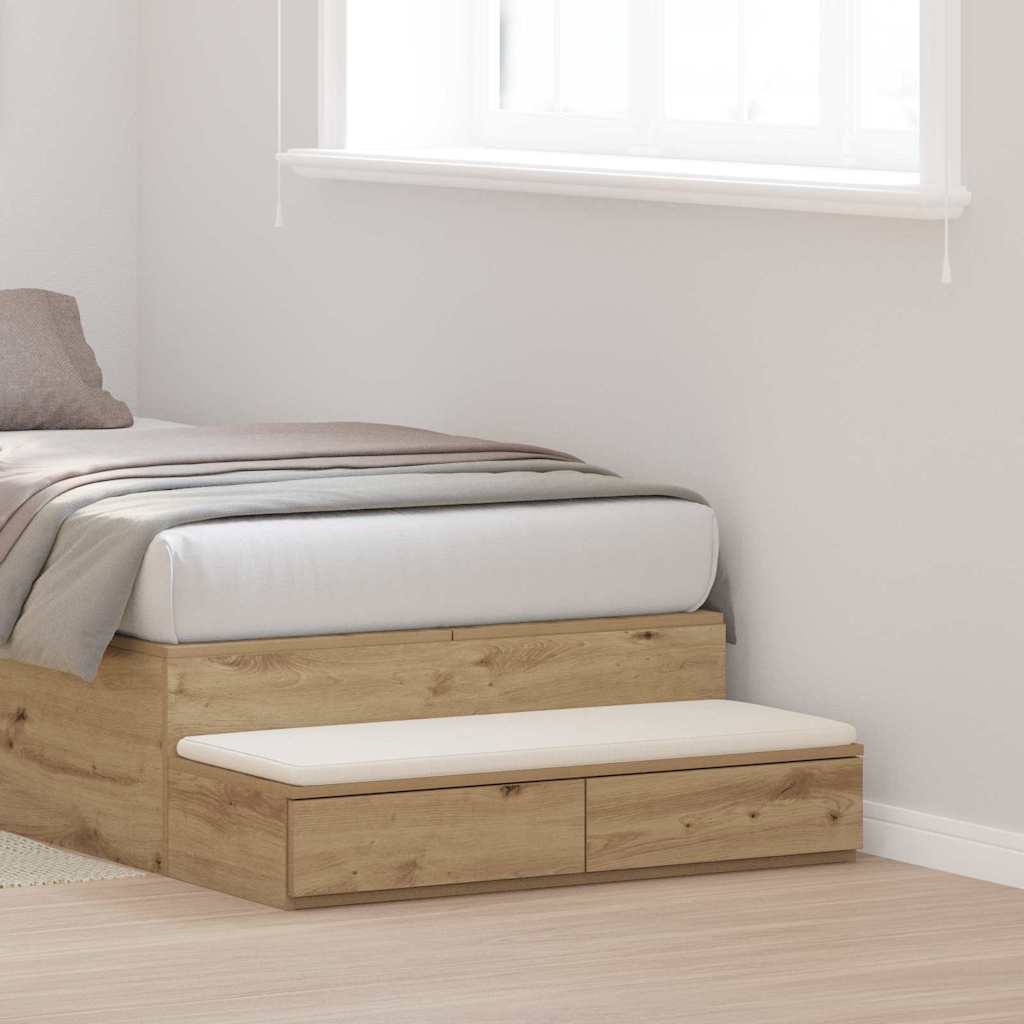 vidaXL Bed Drawers Artisan Oak 80 x 36.5 x 16.5 cm Engineered Wood