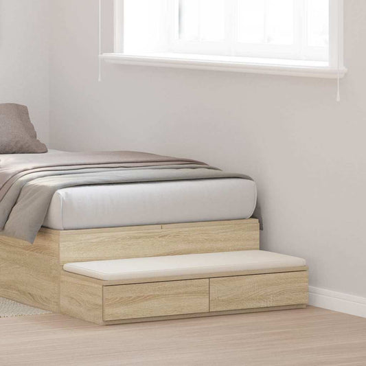 vidaXL Bed Drawers Sonoma Oak 90 x 36.5 x 16.5 cm Engineered Wood
