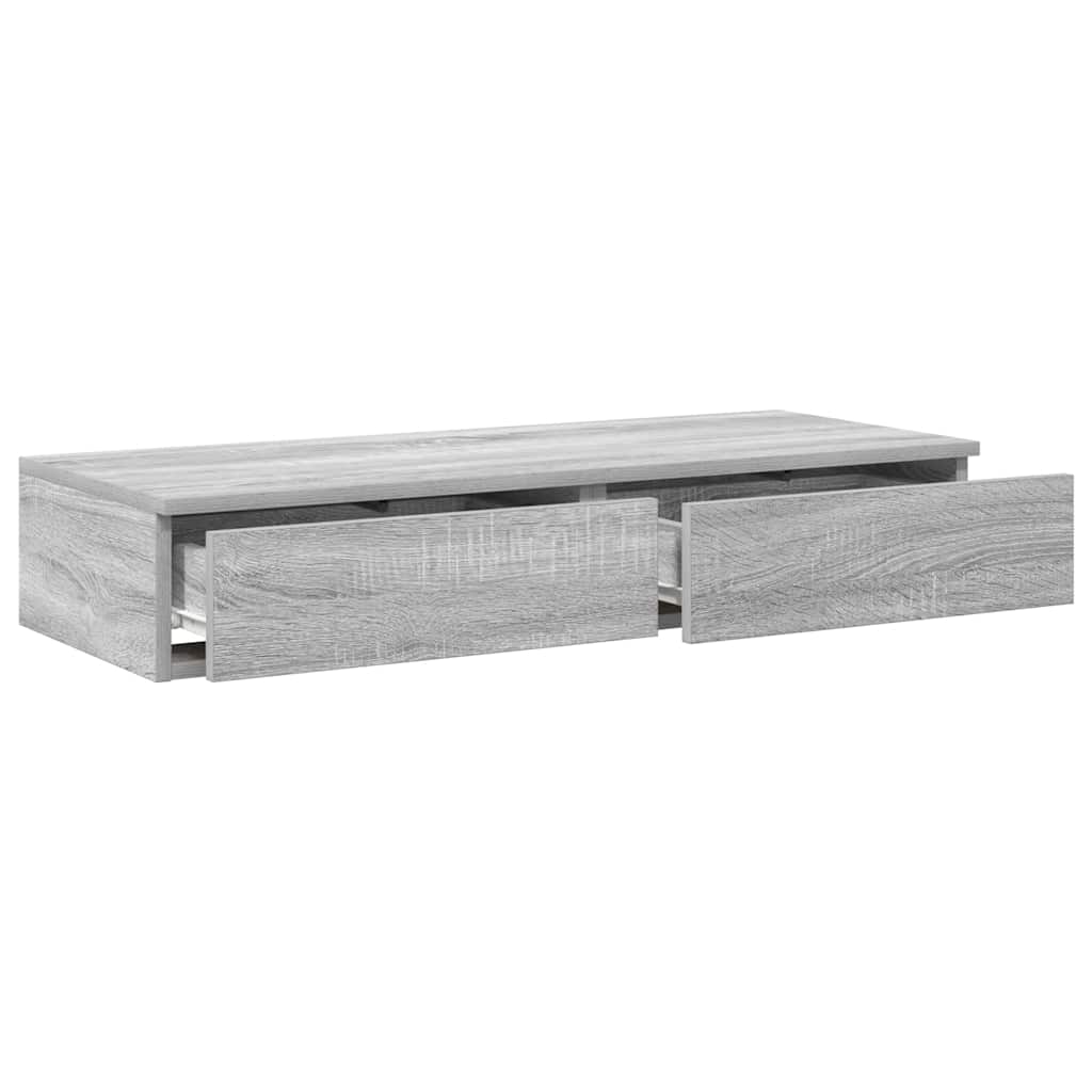 vidaXL Bed Drawers Grey Sonoma 90 x 36.5 x 16.5 cm Engineered Wood