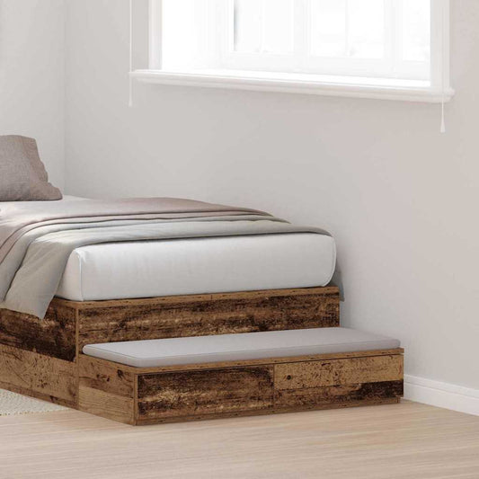 vidaXL Bed Drawers Old Wood 90 x 36.5 x 16.5 cm Engineered Wood