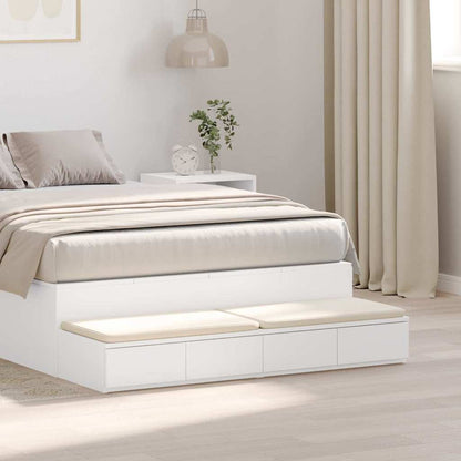 vidaXL Bed Drawers White 120 x 36.5 x 16.5 cm Engineered Wood