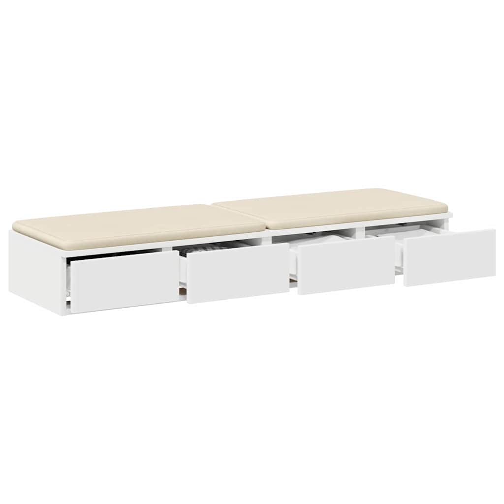 vidaXL Bed Drawers White 120 x 36.5 x 16.5 cm Engineered Wood