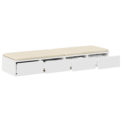 vidaXL Bed Drawers White 120 x 36.5 x 16.5 cm Engineered Wood