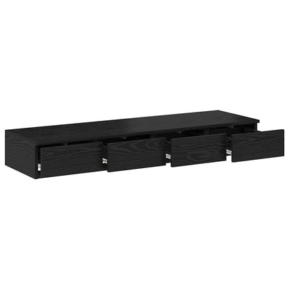 vidaXL Bed Drawers Black Oak 120 x 36.5 x 16.5 cm Engineered Wood