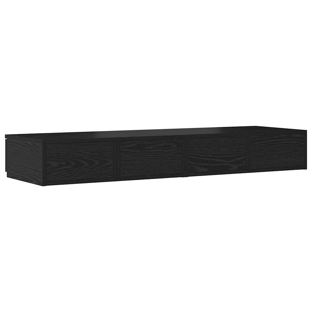 vidaXL Bed Drawers Black Oak 120 x 36.5 x 16.5 cm Engineered Wood