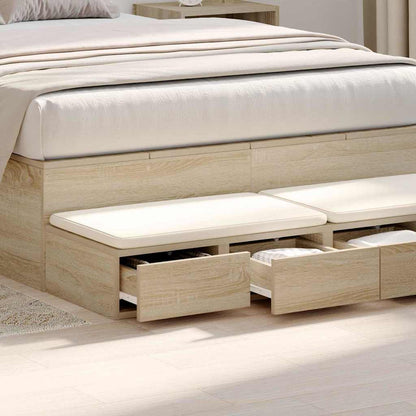 vidaXL Bed Drawers Sonoma Oak 120 x 36.5 x 16.5 cm Engineered Wood