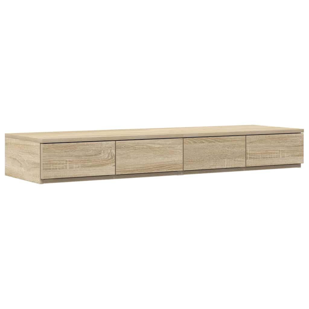 vidaXL Bed Drawers Sonoma Oak 120 x 36.5 x 16.5 cm Engineered Wood