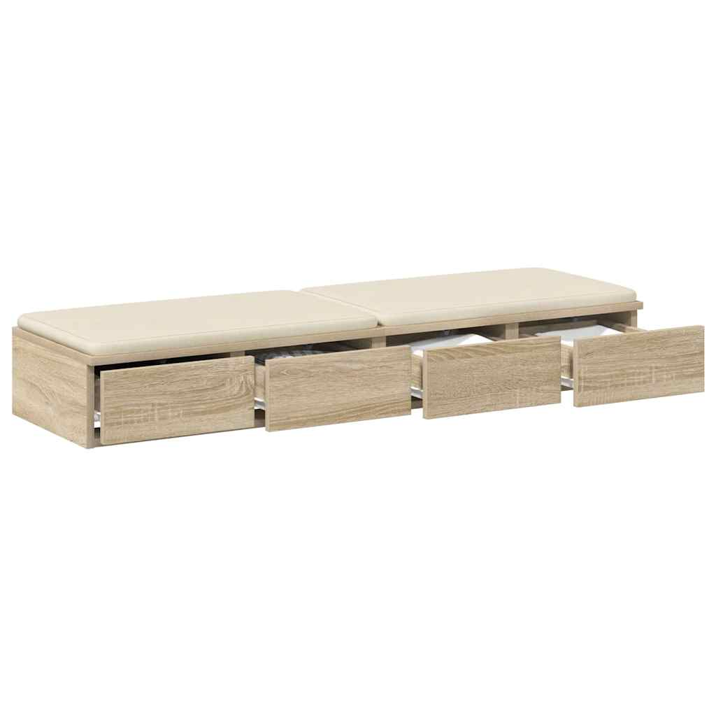 vidaXL Bed Drawers Sonoma Oak 120 x 36.5 x 16.5 cm Engineered Wood