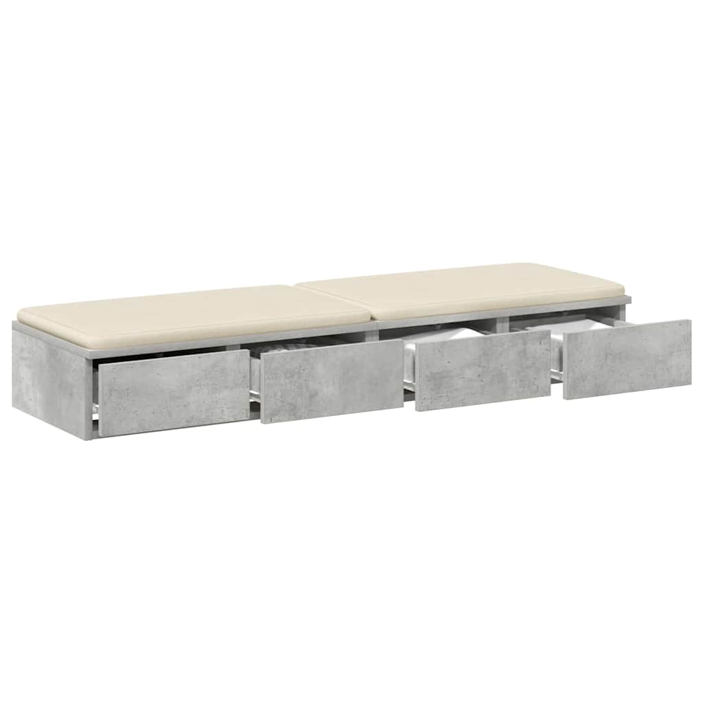 vidaXL Bed Drawers Concrete Grey 120 x 36.5 x 16.5 cm Engineered Wood