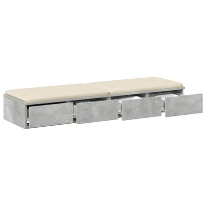 vidaXL Bed Drawers Concrete Grey 120 x 36.5 x 16.5 cm Engineered Wood