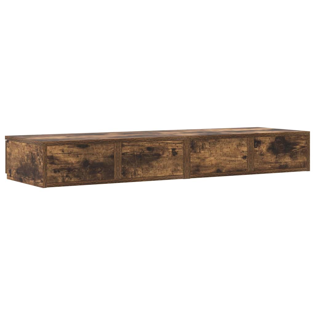 vidaXL Bed Drawers Smoked Oak 120 x 36.5 x 16.5 cm Engineered Wood