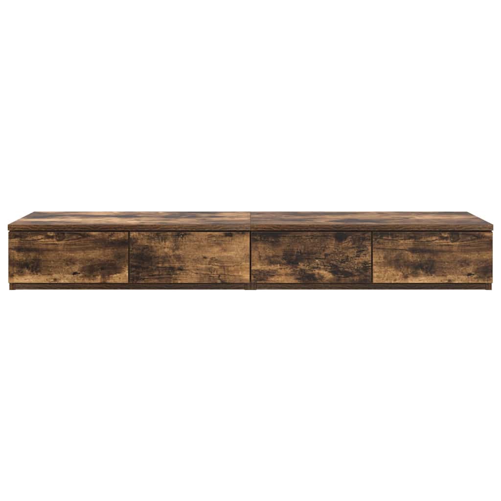 vidaXL Bed Drawers Smoked Oak 120 x 36.5 x 16.5 cm Engineered Wood