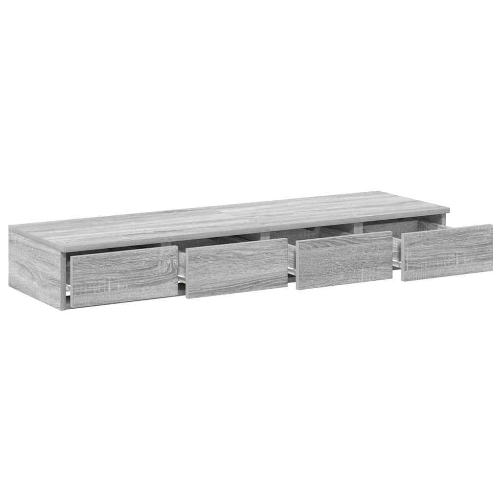 vidaXL Bed Drawers Grey Sonoma 120 x 36.5 x 16.5 cm Engineered Wood