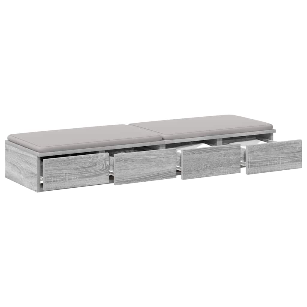 vidaXL Bed Drawers Grey Sonoma 120 x 36.5 x 16.5 cm Engineered Wood