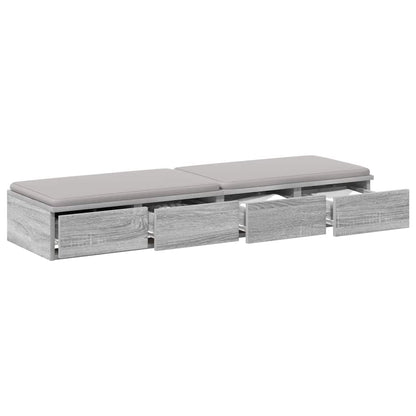vidaXL Bed Drawers Grey Sonoma 120 x 36.5 x 16.5 cm Engineered Wood