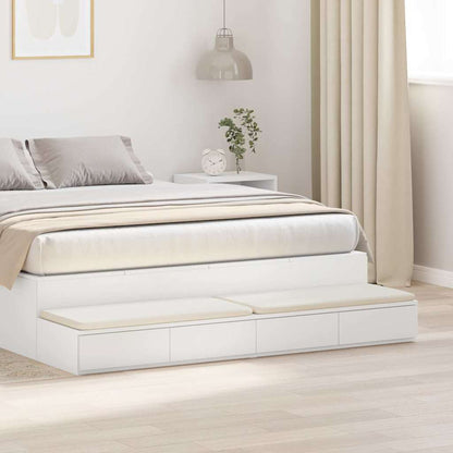 vidaXL Bed Drawers White 140 x 36.5 x 16.5 cm Engineered Wood