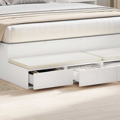 vidaXL Bed Drawers White 140 x 36.5 x 16.5 cm Engineered Wood