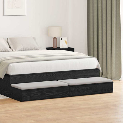 vidaXL Bed Drawers Black Oak 140 x 36.5 x 16.5 cm Engineered Wood