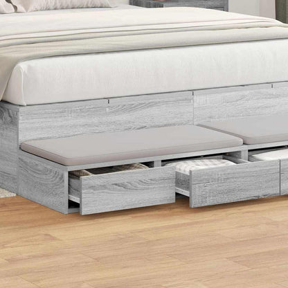 vidaXL Bed Drawers Grey Sonoma 140 x 36.5 x 16.5 cm Engineered Wood