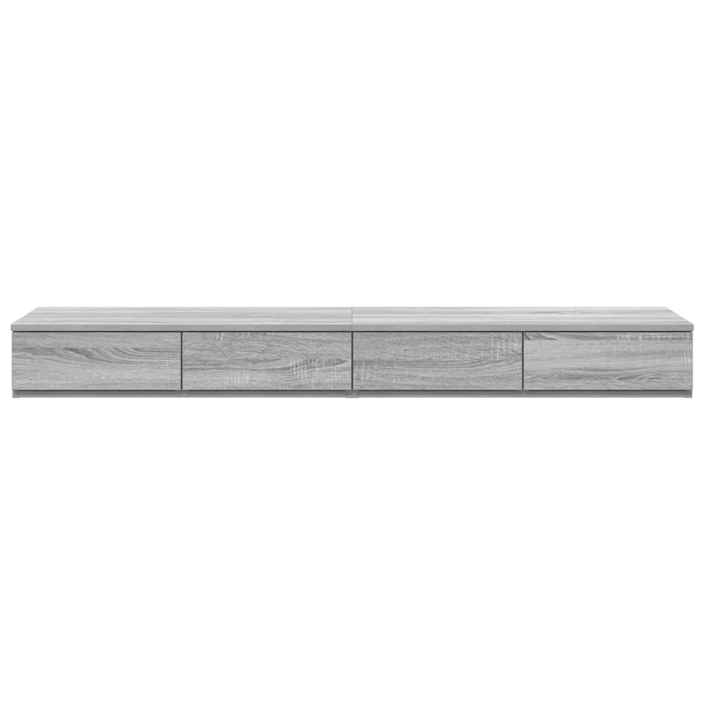 vidaXL Bed Drawers Grey Sonoma 140 x 36.5 x 16.5 cm Engineered Wood
