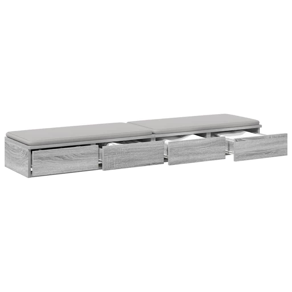 vidaXL Bed Drawers Grey Sonoma 140 x 36.5 x 16.5 cm Engineered Wood