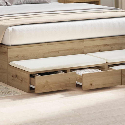 vidaXL Bed Drawers Artisan Oak 140 x 36.5 x 16.5 cm Engineered Wood