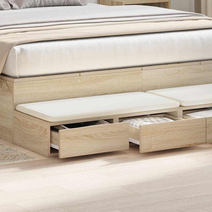 vidaXL Bed Drawers Sonoma Oak 150 x 36.5 x 16.5 cm Engineered Wood