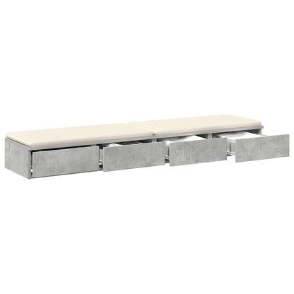vidaXL Bed Drawers Concrete Grey 150 x 36.5 x 16.5 cm Engineered Wood