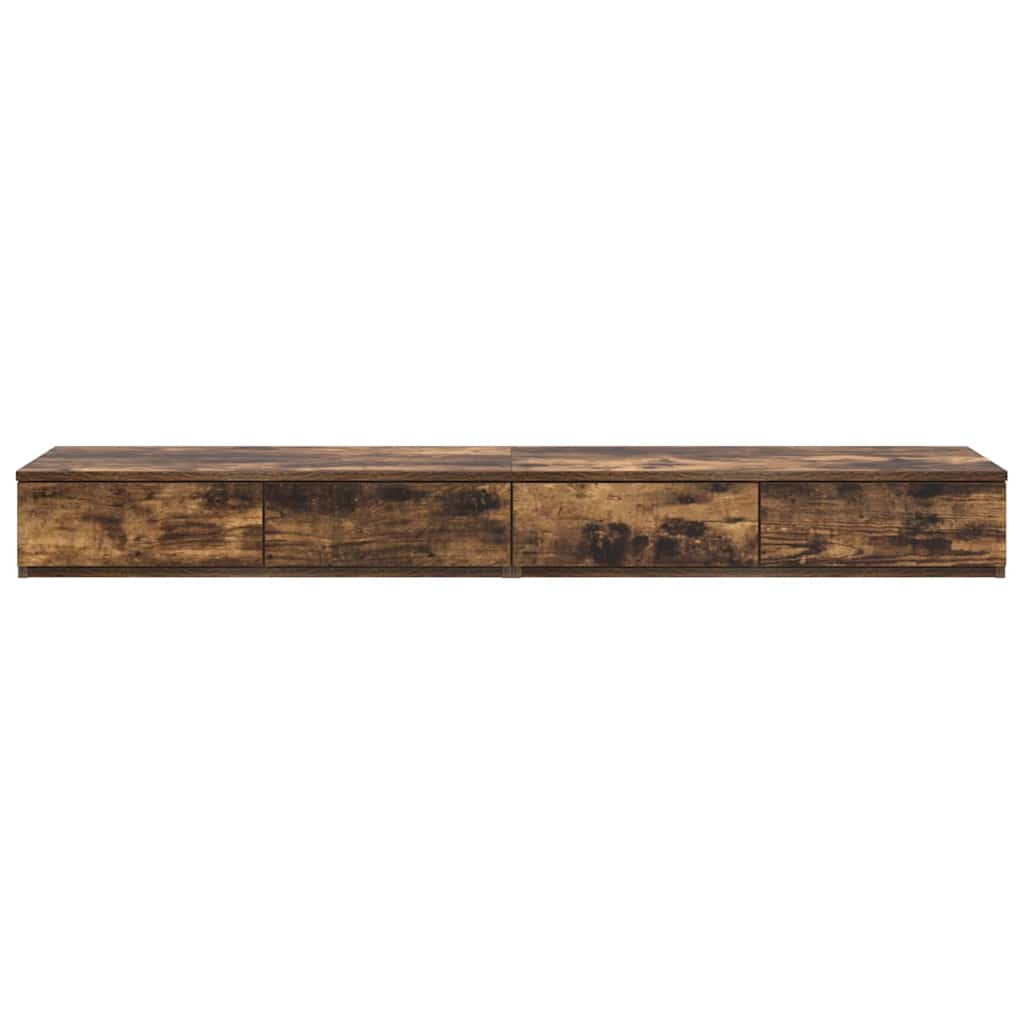 vidaXL Bed Drawers Smoked Oak 150 x 36.5 x 16.5 cm Engineered Wood