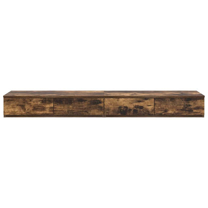vidaXL Bed Drawers Smoked Oak 150 x 36.5 x 16.5 cm Engineered Wood