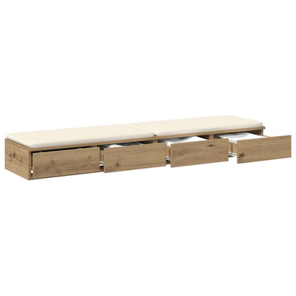 vidaXL Bed Drawers Artisan Oak 150 x 36.5 x 16.5 cm Engineered Wood