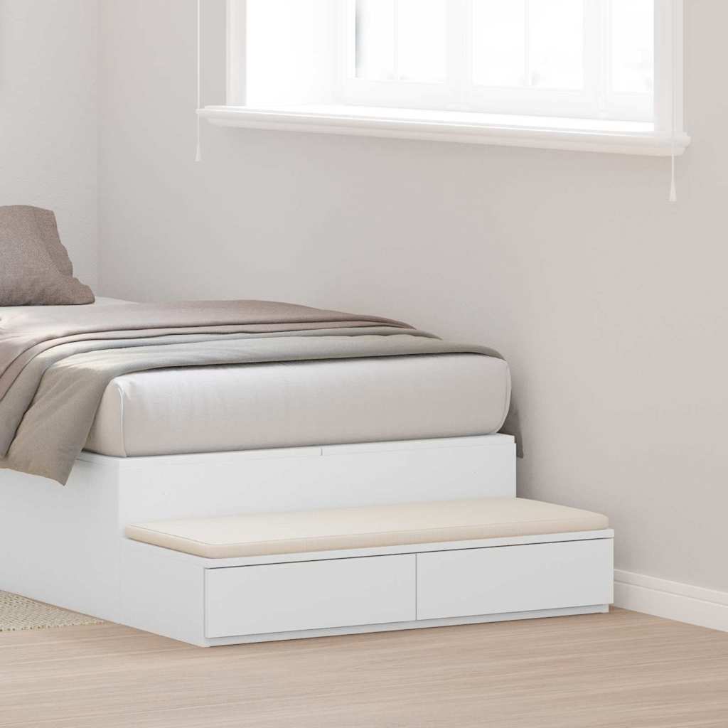 vidaXL Bed Drawers White 75 x 36.5 x 16.5 cm Engineered Wood