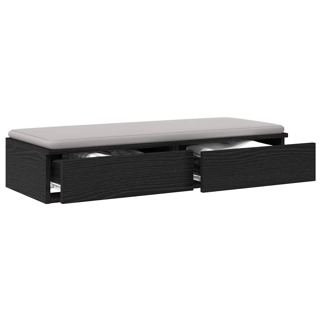 vidaXL Bed Drawers Black Oak 75 x 36.5 x 16.5 cm Engineered Wood