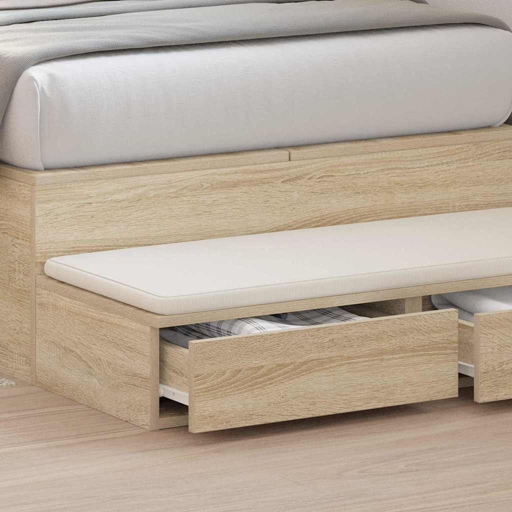 vidaXL Bed Drawers Sonoma Oak 75 x 36.5 x 16.5 cm Engineered Wood