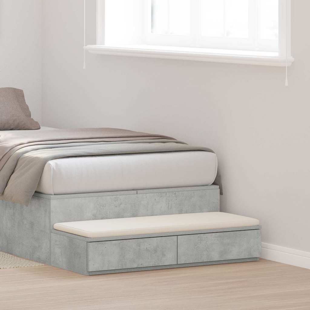 vidaXL Bed Drawers Concrete Grey 75 x 36.5 x 16.5 cm Engineered Wood