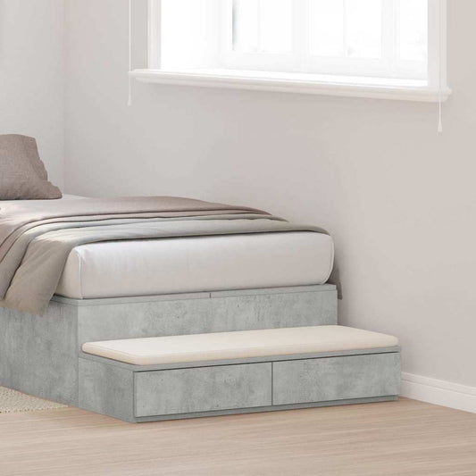 vidaXL Bed Drawers Concrete Grey 75 x 36.5 x 16.5 cm Engineered Wood