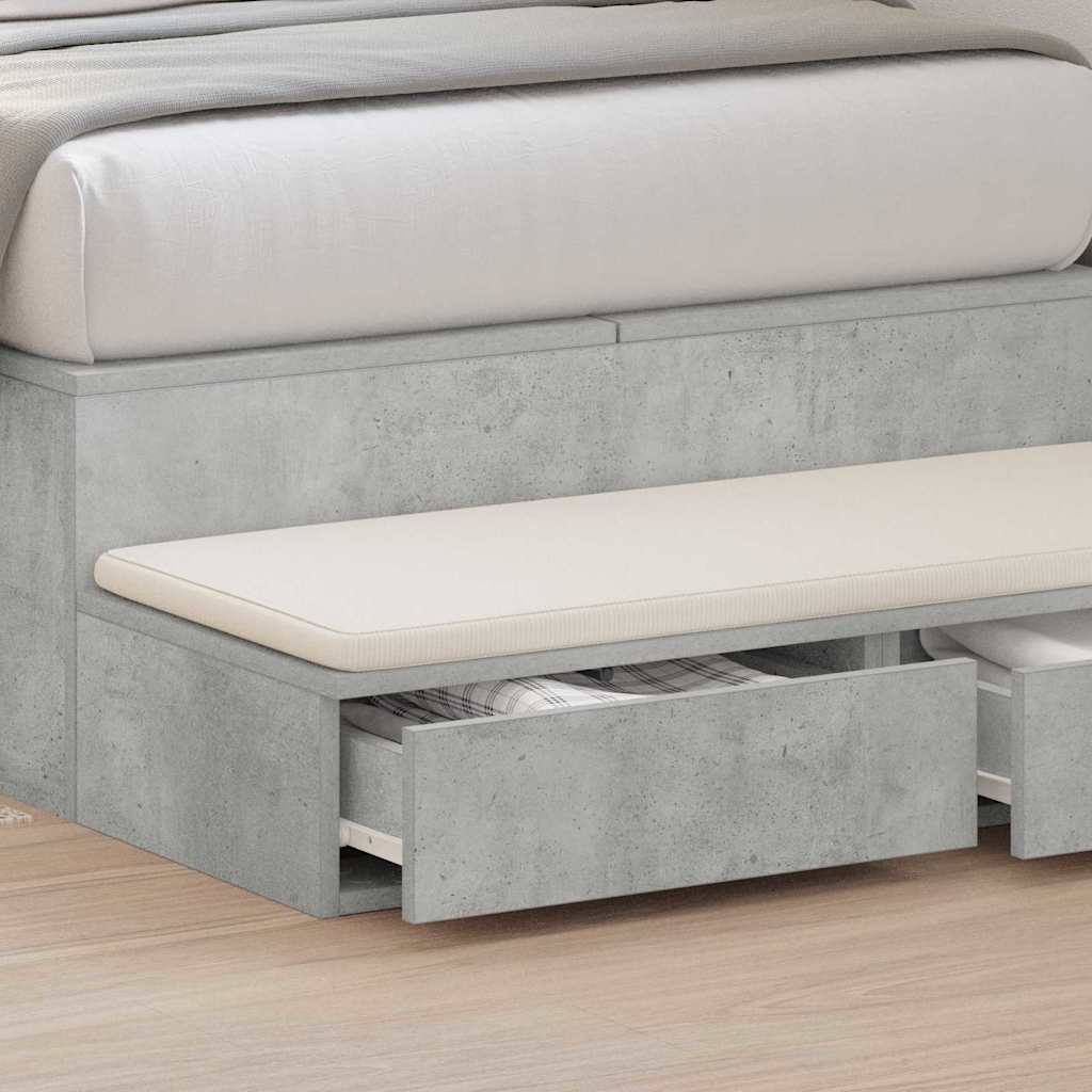 vidaXL Bed Drawers Concrete Grey 75 x 36.5 x 16.5 cm Engineered Wood