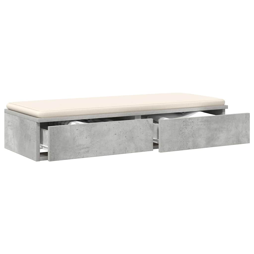 vidaXL Bed Drawers Concrete Grey 75 x 36.5 x 16.5 cm Engineered Wood