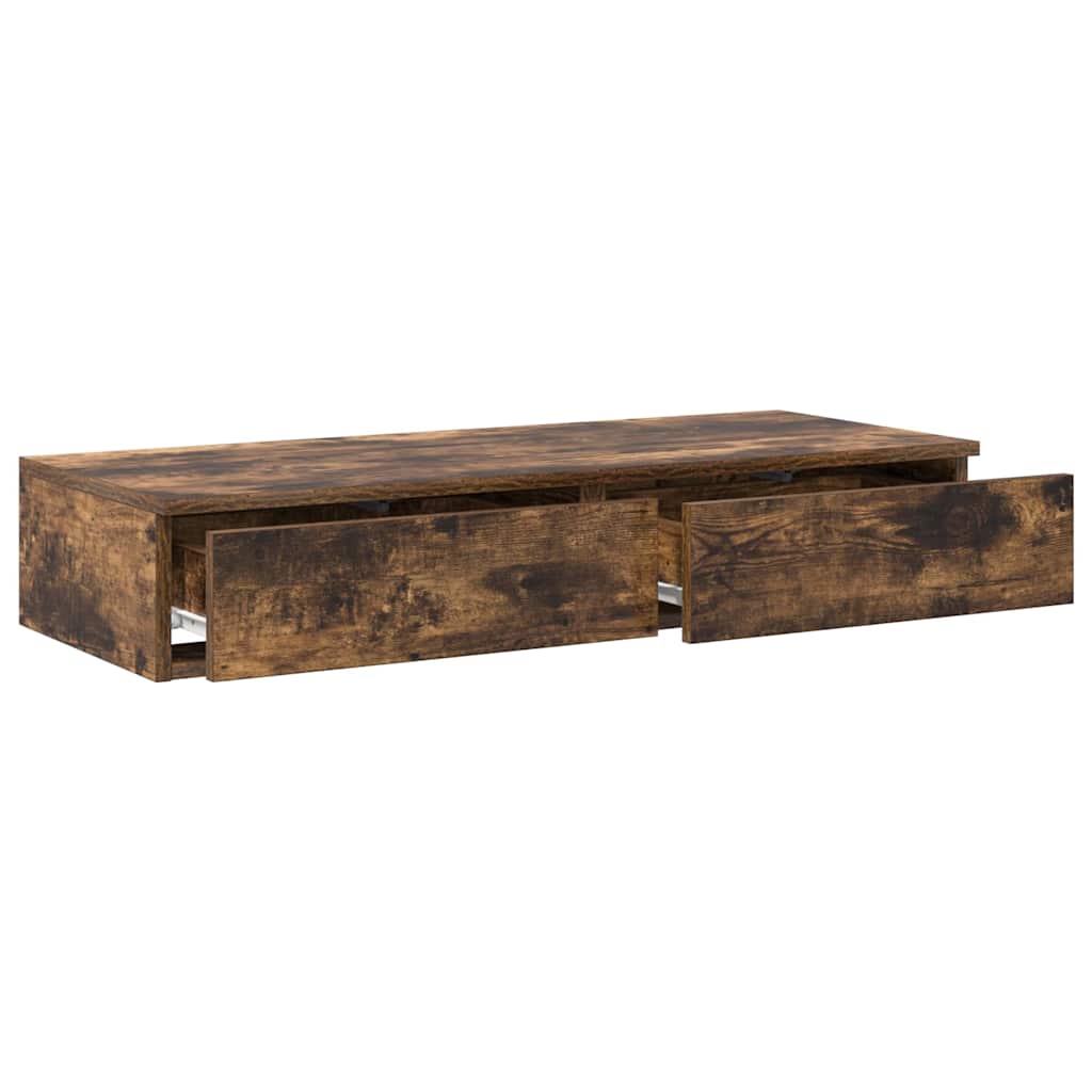 vidaXL Bed Drawers Smoked Oak 75 x 36.5 x 16.5 cm Engineered Wood