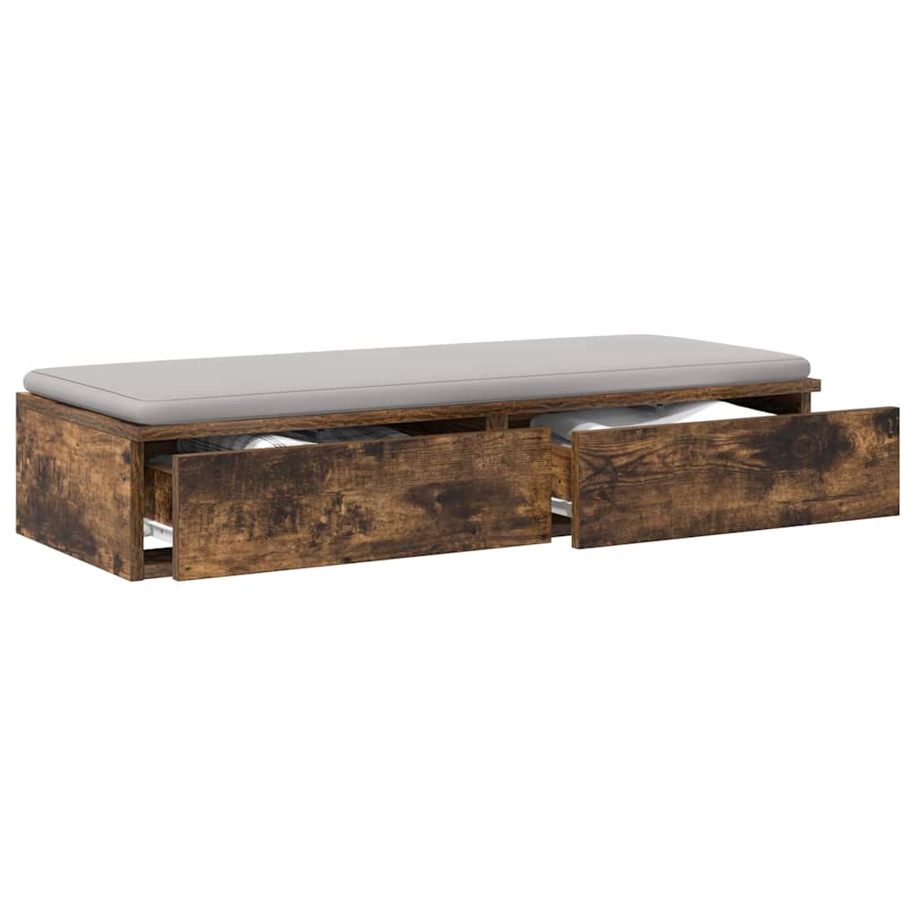 vidaXL Bed Drawers Smoked Oak 75 x 36.5 x 16.5 cm Engineered Wood
