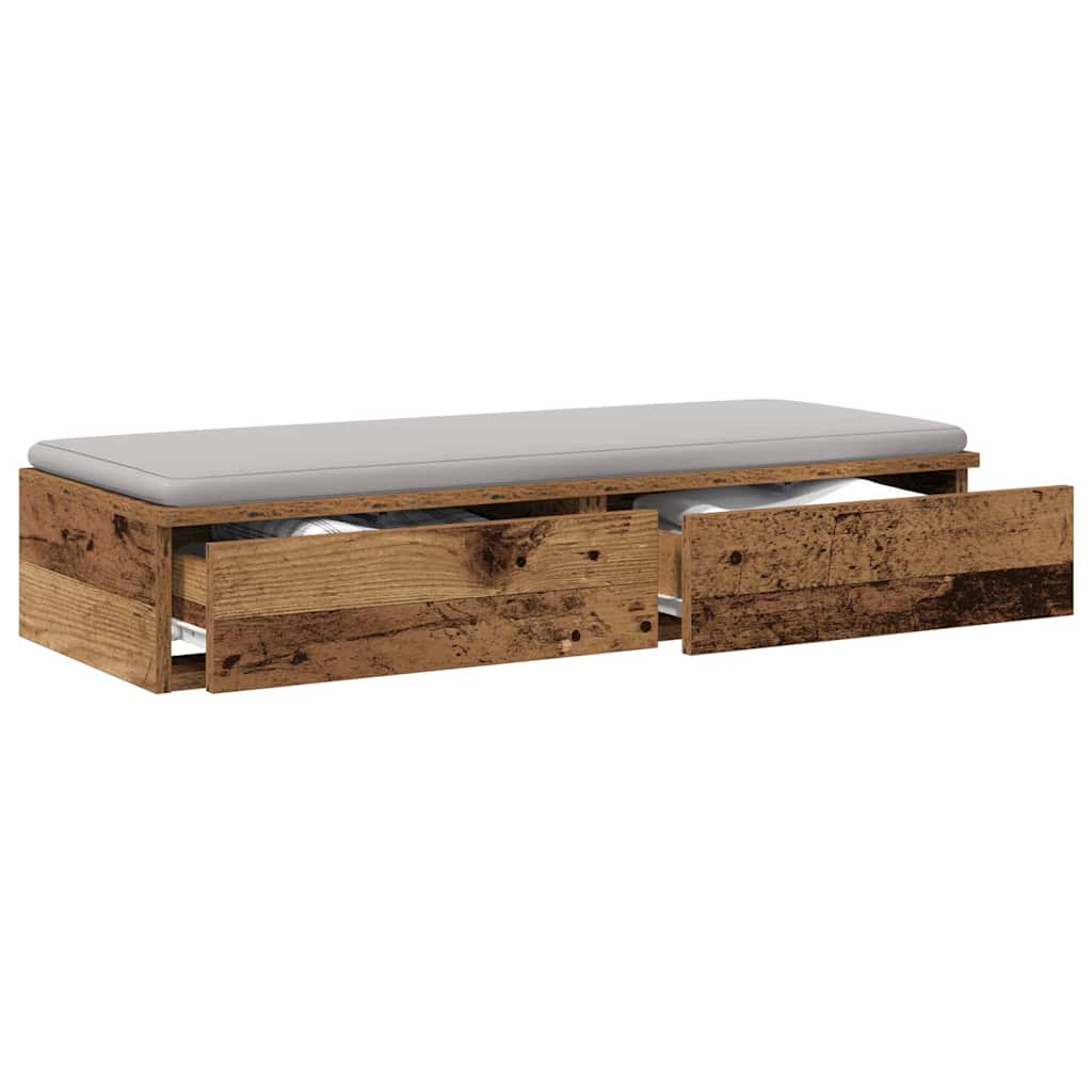 vidaXL Bed Drawers Old Wood 75 x 36.5 x 16.5 cm Engineered Wood