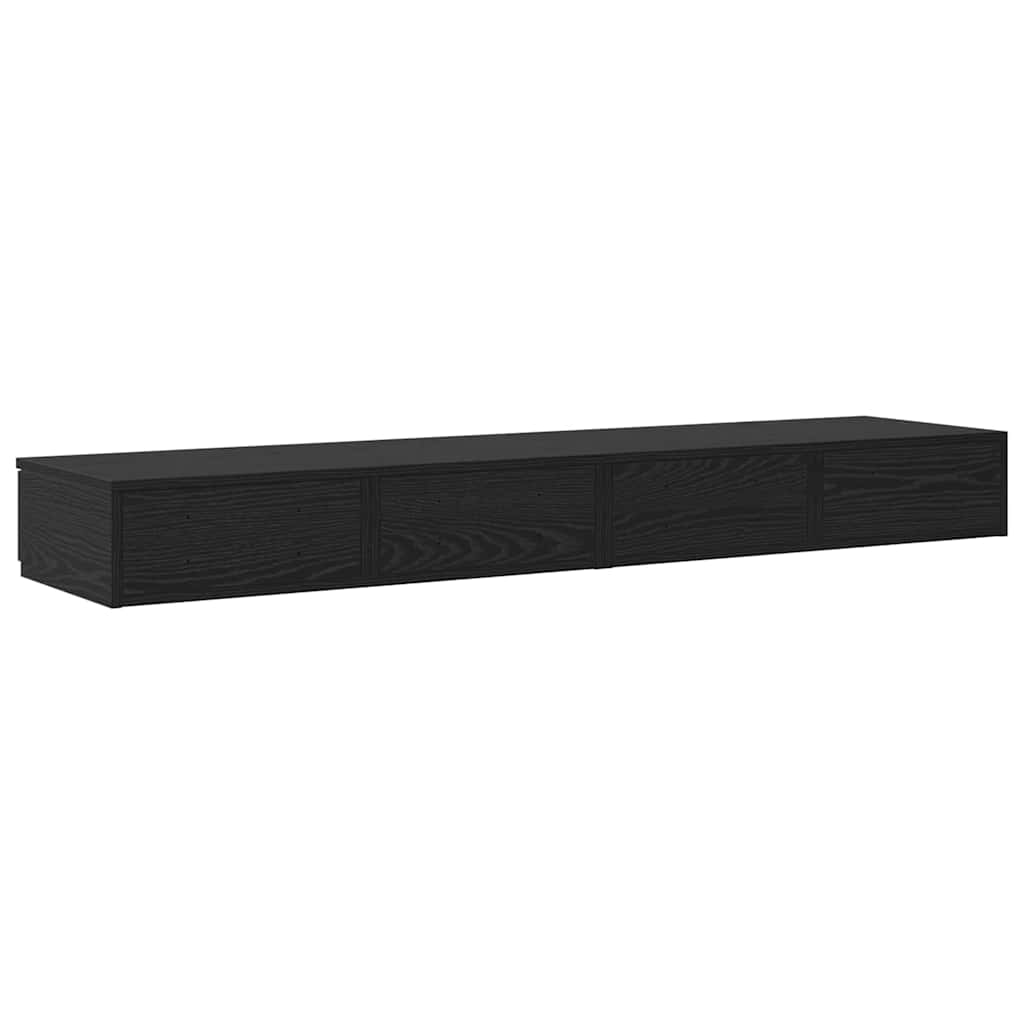 vidaXL Bed Drawers Black Oak 160 x 36.5 x 16.5 cm Engineered Wood